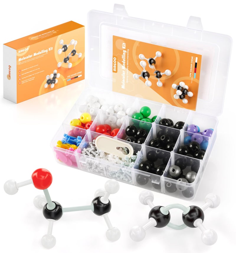 NINGOO Molecular Model Kit-307 PCS,Chemistry Molecular Visual Modeling Kit for Organic&Inorganic Learning,Atomic Element Model Set for Chemistry Classes,Supply to Students & Teachers - Image 1